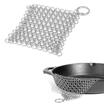 10cm Round Cast Iron Cleaner Kitchen Rust Pot Pans Cleaning Scrubber Steel Rust Remover Scraper Brush Kit Metal Cleaning